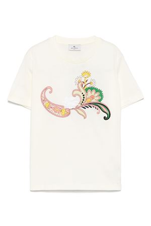 t-shirt in cotone bianco ETRO KIDS | GW8A71Z2081101